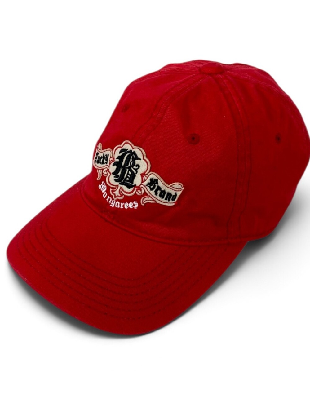 Lucky Brand Red Embroidered Logo Baseball Cap Adjustable Snap Hat